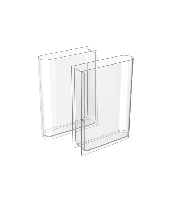Paquete de 2 jarrones de libro de cristal transparente modernos de 8 \ "para flores, decoración artística estética para habitación, diseño de jarrón acrílico contemporáneo