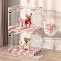 Cage pour chien de tailles multiples Cage pour chien d'intérieur en fer Cage pour chien avec roues