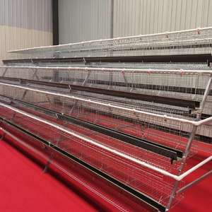 Cage à poules en acier en forme de A, multi-niveaux, escalonnée et empilable, galvanisée à chaud/à froid pour l'élevage domestique - Product Image 5
