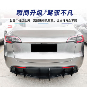 สปอยเลอร์กันชนหลังแบบมันเงาสีดำสำหรับรถยนต์ Tesla Model Y ปี 2019 ขึ้นไป รุ่น Amp-Z สไตล์แต่ง - Product Image 3