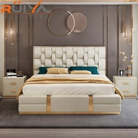 Tête de lit en cuir véritable, grande taille, style moderne, italien, cadre de lit, queen size