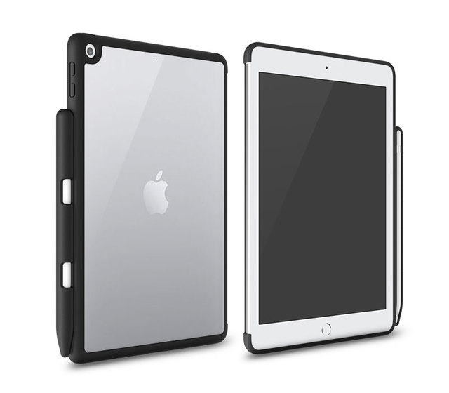 2018 Pencil Holder SHockproof Ultra Thin Light Weight Clear Transparent Back Cover for iPad 9.7 Case