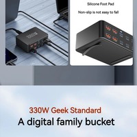 Station de charge rapide 10 ports GaN 330W |   Hub d'alimentation PD 3.0 pour la charge multi-appareils (ordinateur portable/téléphone) – Indispensable pour le bureau et les voyages