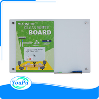YOUPU Tableau blanc magnétique sans cadre en verre trempé, impression UV, taille personnalisable, logo, pour usage scolaire et bureautique, vente en gros