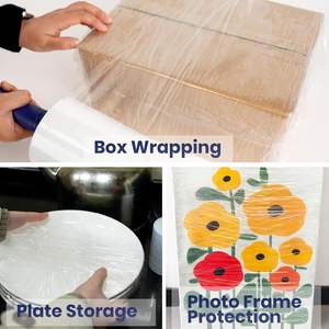 Film étirable transparent mini en PEHD de qualité alimentaire Huamaohengchun, 80 gauge, rouleau de 5 po x 1000 pi, durable, auto-adhésif, usage industriel - Product Image 5