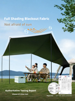 Tente de camping 2-en-1 épaissie, tente extérieure pliable portable pour pique-nique, randonnée, camping de nuit