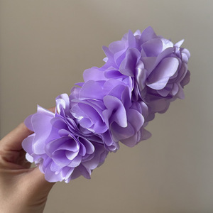 Korean Handmade Imitation Flower Fabric Plastic Leopard Hair Claw Clips Unisex <b>Sweet</b> Large Banana Hairgrip Daily Fashion Wedding - Product Image 3