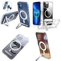 Casing Ponsel Magnetik dengan Penyangga untuk iPhone Seri 16 15 Pro Max 17 Air 14 13 12 Plus 11 Aksesoris Ponsel dengan Kickstand