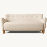 Ensemble de canapés modernes RH RYELAND en tissu, rembourrage personnalisable, dossier capitonné, pieds en bois massif, sectionnel en éponge, pour hôtel et villa