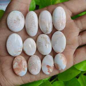 Lot de cabochons en scolecite 211CT, 12 pièces, pierres précieuses en vrac pour la fabrication de bijoux, exportateur OEM, fabricant Inde - Product Image 3