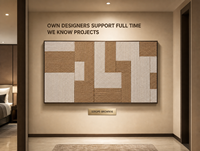 Natürliche Jute-Seil-Gewebte Braun-Beige Geometrische Block-Wandkunst Gerahmt Luxus-Hotel Flur Empfangsbereich Dekor Maßanfertigung Großhandel OEM