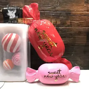 Shop Decoration Fiberglass Giant Candy Lollipop Sculpture Home Decor Resin Art Handcrafts Candy Statue