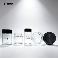 Pot en verre noir personnalisé avec couvercle hermétique et sécurité enfant pour herbes et capsules, avec bouchon de sécurité anti-enfant