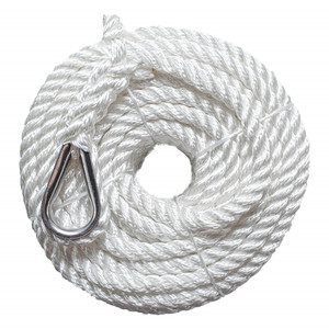 Fabricant de cordes RIOOP – Ligne d'amarrage torsadée à 3 brins en nylon/polyester la plus vendue avec œillet en nylon pour l'amarrage - Product Image 1