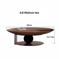 Table basse minimaliste de luxe léger pour petit appartement, salon moderne, plateau en verre, cadre en métal, design