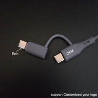 Câbles audio USB Type C 8 broches 2-en-1 pour microphones et écouteurs, qualité sonore HD pour la maison et les voitures