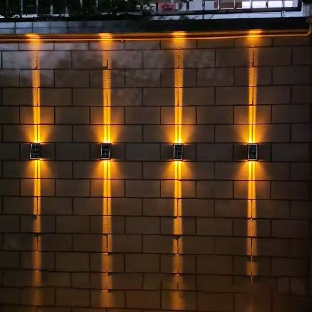 Garden Patio IP65 Waterproof Solar Powered Wall Lights Outdoor Decor Landscape Led Warm RGB Solar Fence Lights Outdoor