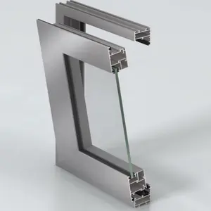 Bagian Profil Jendela dan Bingkai Pintu Aluminium, Jendela dan Pintu Geser Aluminium Kaca Tempered Ganda