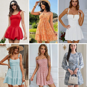 Nouvelle collection 2025 : Robes décontractées en polyester/coton pour femmes, lots en vrac de vêtements mixtes en stock, grande quantité - Product Image 2