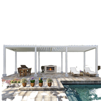 Pergola bioclimatique en aluminium sur mesure avec toit à lames motorisées, imperméable, écologique, pour jardin, extérieur, gazebo robuste