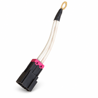 Connecteur de faisceau de câblage automobile avec borne annulaire, câble à deux fils, boîtier noir et verrouillage rose