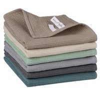 Chiffons carrés en coton gaufré réutilisables multi-usages, absorbants, sans peluches, pour le nettoyage, serviettes de cuisine, torchons