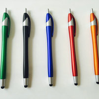 Stylo bille double usage à pointe fine de 1,0 mm, compatible tablettes, encre noire, corps métallique, personnalisable avec logo