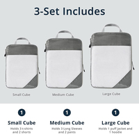 Ensemble Personnalisé de 6 Pièces Organisateur de Compression Portable Étanche Cubes d'Emballage Valise de Voyage Bagage Sac Fermeture à Glissière Sac à Chaussures