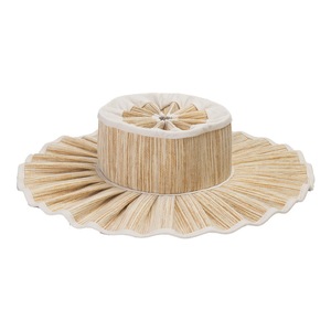 Sombrero <span class=keywords><strong>de</strong></span> Sol <span class=keywords><strong>de</strong></span> Paja Tejida Transpirable, Plegable, con Ala Ancha Ondulada, Estilo Acordeón, para Playa, con Logotipo Personalizado, Novedad 2026 - Product Image 2