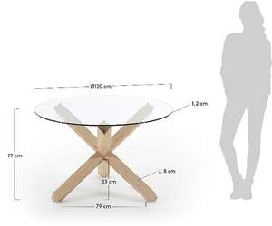 قاعدة خشبية مطاطية دائرية من الزجاج المقسى شفافة عصرية لأثاث المنزل أو الفندق لاستخدام غرفة الطعام - Product Image 4