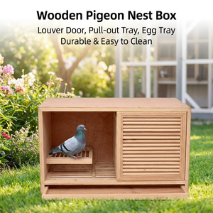 Overdekte en buiten houten duivennestkast met verwijderbare lade voor kweek en paren - Product Image 2