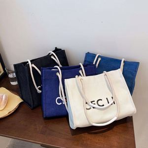 New Design Tote <b>Bag</b> Canvas Beach <b>Bag</b> Custom Grocery Cotton Shopping <b>Bags</b> Recyclable with Pocket and Zipper - Product Image 3