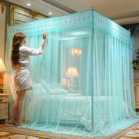Baldaquin de Luxe Style Palais Royal avec Support, Moustiquaire pour Lit King Size Adulte