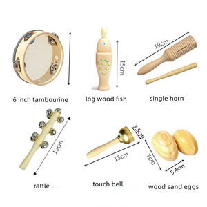 Marteau à <span class=keywords><strong>percussion</strong></span> Orff de jardin d'enfants, jeu d'instruments de <span class=keywords><strong>percussion</strong></span>, castagnettes en bois, triangle pour enfants, jouet en fer, baril à double son - Product Image 2