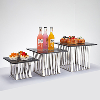 Support à gâteaux multifonctionnel en acier inoxydable créatif, plateau à fruits, présentoir à desserts, base antidérapante pour buffet, hôtel, boulangerie
