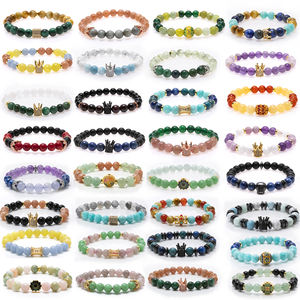 <span class=keywords><strong>2023</strong></span> nouvelle vente chaude 8 MM perles de pierre naturelle Bracelet élastique femme bracelets Micro pavé couronne émail perle bijoux de créateur - Product Image 1