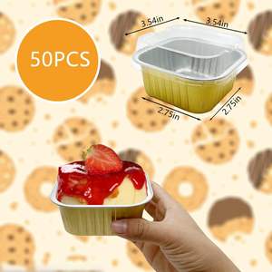5 oz 150ml oro sin olor desechables Ramekins pastel sartenes Cupcake hornear tazas contenedores hornear <span class=keywords><strong>Pan</strong></span> papel de aluminio bandeja de herramientas - Product Image 2