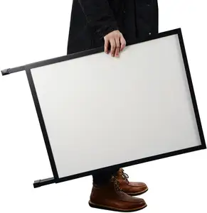 Support de signe de cadre en A en métal de revêtement de poudre noire portatif signe de trottoir de publicité extérieure ronde marketing d'Amazon - Product Image 1