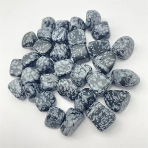 Wholesale Natural Gemstone Snow obsidian Tumbles for sale and decoration