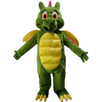 Costume de mascotte en peluche personnalisé, classique, dessin animé, animal, dragon vert, pour club sportif