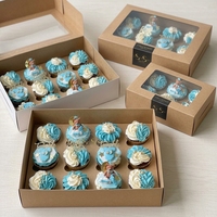 Vente en gros de boîtes à gâteaux blanches et noires, emballages pour cupcakes blancs, boîtes transparentes pour cupcakes avec couvercle en PVC transparent