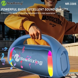 Altavoz Bluetooth portátil de 50W con 2 micrófonos NR3305 RGB, micrófono omnidireccional, asa portátil, karaoke, boombox, altavoces inalámbricos, caja de sonido para exteriores - Product Image 5