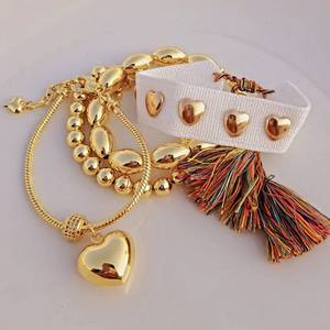 LS-B6326 Braccialetto alla Moda con Accessori Colorati, Gioiello con Orsetto in Resina, Regalo per le Vacanze, Bracciali Multipli Dorati Nuovi - Product Image 6