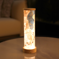 Lampe de table LED peinte personnalisable, lumière de nuit cylindrique à commande tactile pour chambre à coucher, cadeau