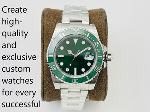 Montre mécanique pour homme de qualité supérieure, finition bleu glacé luminescente, surface miroir saphir, découpe de précision par jet d'eau - Product Image 2