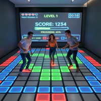 Sistema Interactivo de Proyección Comercial en Pared y Piso con Sensores de Movimiento LED para Parques Infantiles y Centros de Entretenimiento Familiar (FEC)