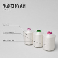 Filament de polyester recyclé de qualité supérieure personnalisé, fil DTY 75D 36F, écologique, antistatique, utilisé pour le tricotage