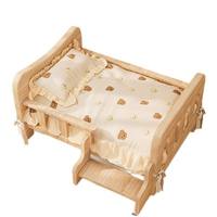 Lit pour chien rectangulaire de luxe, moderne, surélevé, lavable, en bois massif, écologique, orthopédique, pour petits et grands chiens, pour l'intérieur
