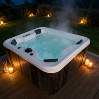 Bain à remous rectangulaire haut de gamme pour 4 personnes, 22 jets réglables, design moderne, matériau acrylique de 1,8 m pour une expérience de relaxation ultime