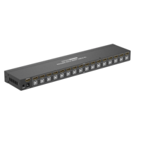 Conmutador KVM HDMI de 16 Puertos a 1 con USB2 Hub e Indicador LED, Conexión Plug and Play, para 16 Computadoras, 4K60Hz
